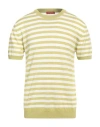 Daniele Fiesoli Man Sweater Lime Green Size L Linen, Cotton In Green