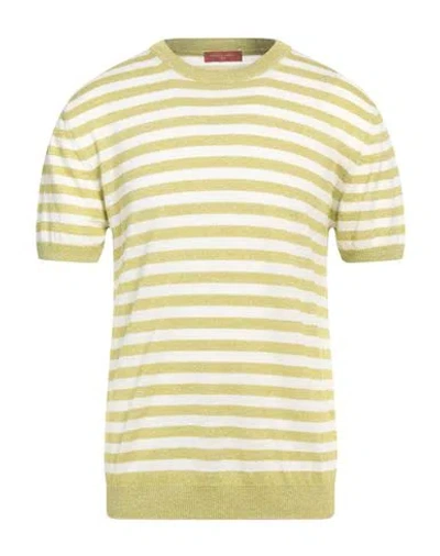 Daniele Fiesoli Man Sweater Lime Green Size L Linen, Cotton
