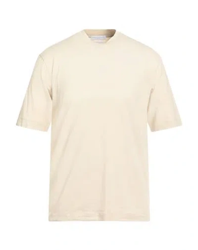 DANIELE FIESOLI DANIELE FIESOLI MAN T-SHIRT BEIGE SIZE L COTTON, ELASTANE