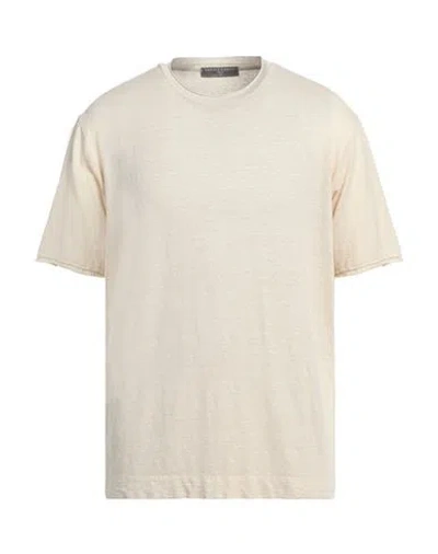 Daniele Fiesoli Man T-shirt Beige Size M Linen, Elastane In Beige