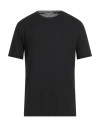 Daniele Fiesoli Man T-shirt Black Size L Linen, Elastane