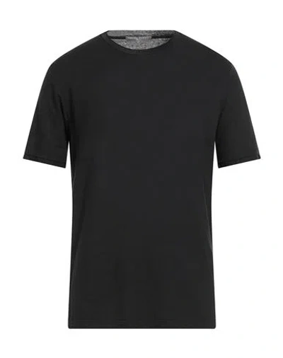 Daniele Fiesoli Man T-shirt Black Size L Linen, Elastane