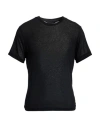 Daniele Fiesoli Man T-shirt Black Size M Viscose, Nylon, Cashmere, Elastane In Black