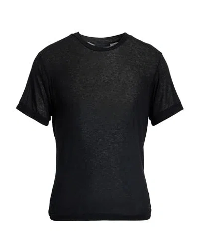 Daniele Fiesoli Man T-shirt Black Size M Viscose, Nylon, Cashmere, Elastane