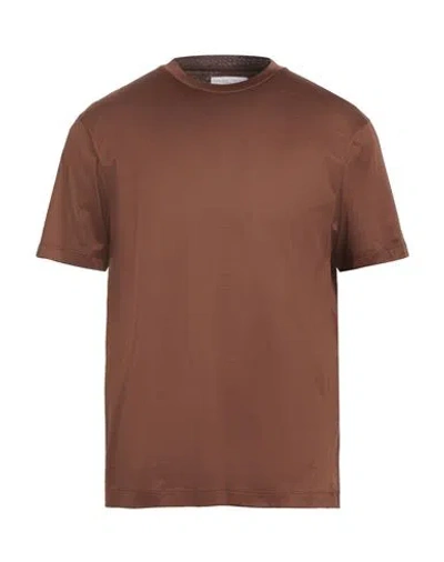 Daniele Fiesoli Man T-shirt Brown Size L Cotton In Brown