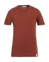 Daniele Fiesoli Man T-shirt Brown Size L Cotton