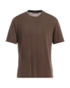 Daniele Fiesoli Man T-shirt Brown Size L Cupro, Elastane