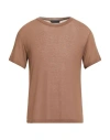 Daniele Fiesoli Man T-shirt Brown Size L Viscose, Nylon, Cashmere, Elastane