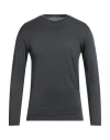Daniele Fiesoli Man T-shirt Charcoal Size L Linen, Elastane In Gray
