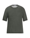 Daniele Fiesoli Man T-shirt Dark Green Size M Viscose, Nylon, Cashmere, Elastane