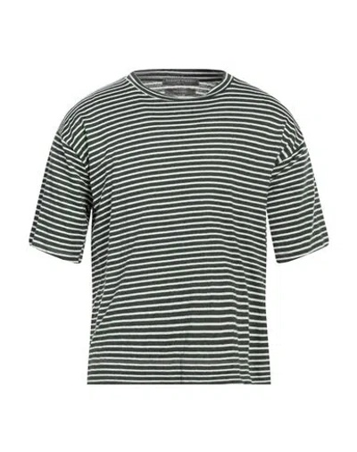 Daniele Fiesoli Man T-shirt Dark Green Size Xxl Linen, Cotton, Elastane