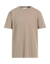 Daniele Fiesoli Man T-shirt Taupe Size L Cotton, Elastane In Grey