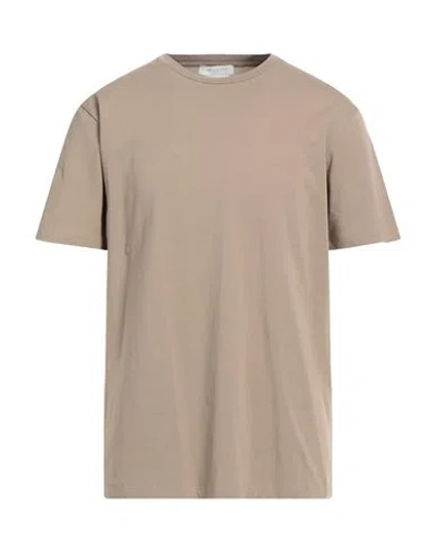 Daniele Fiesoli Man T-shirt Taupe Size L Cotton, Elastane In Grey