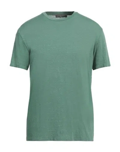 Daniele Fiesoli Man T-shirt Green Size L Linen, Elastane In Green