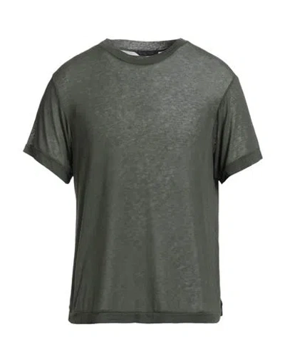 Daniele Fiesoli Man T-shirt Green Size L Viscose, Nylon, Cashmere, Elastane