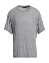 Daniele Fiesoli Man T-shirt Grey Size Xxl Viscose, Nylon, Cashmere, Elastane In Gray