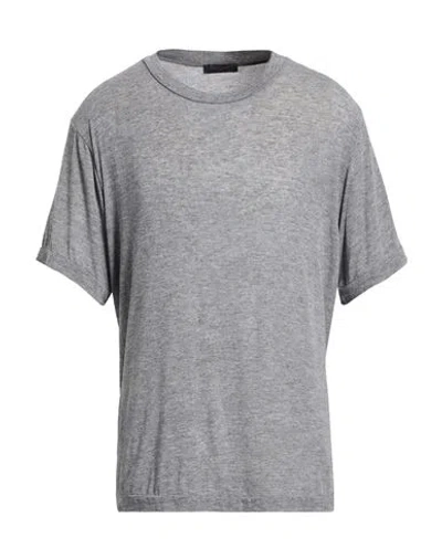 Daniele Fiesoli Man T-shirt Grey Size Xxl Viscose, Nylon, Cashmere, Elastane In Gray