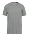 Daniele Fiesoli Man T-shirt Lead Size Xxl Linen, Elastane In Grey