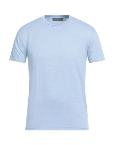 Daniele Fiesoli Man T-shirt Light Blue Size L Linen, Elastane