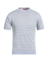 Daniele Fiesoli Man T-shirt Light Blue Size S Linen In Blue