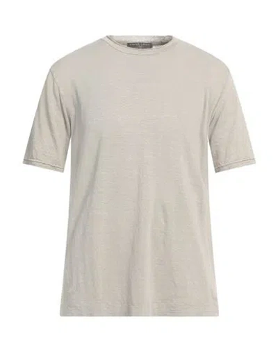 Daniele Fiesoli Man T-shirt Light Grey Size L Linen, Elastane