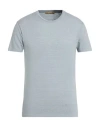 Daniele Fiesoli Man T-shirt Light Grey Size M Linen, Elastane In Gray