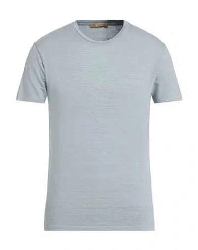 Daniele Fiesoli Man T-shirt Light Grey Size M Linen, Elastane In Gray