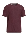 Daniele Fiesoli Man T-shirt Plum Size L Viscose, Nylon, Cashmere, Elastane