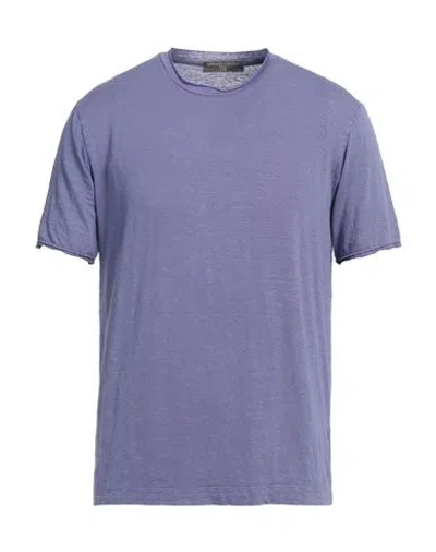 Daniele Fiesoli Man T-shirt Purple Size M Linen, Elastane