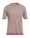 Daniele Fiesoli Man T-shirt Rust Size L Linen In Red