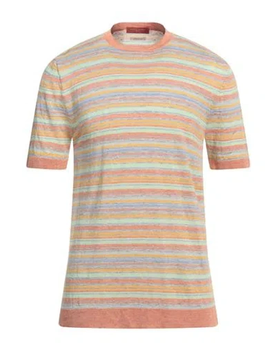 Daniele Fiesoli Man T-shirt Rust Size M Linen In Red