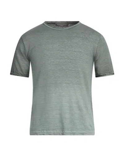 Daniele Fiesoli Man T-shirt Sage Green Size L Linen, Elastane