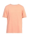 Daniele Fiesoli Man T-shirt Salmon Pink Size L Linen, Elastane In Salmon Pink