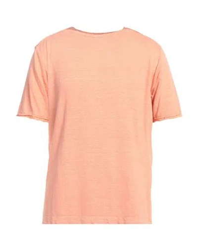 Daniele Fiesoli Man T-shirt Salmon Pink Size L Linen, Elastane