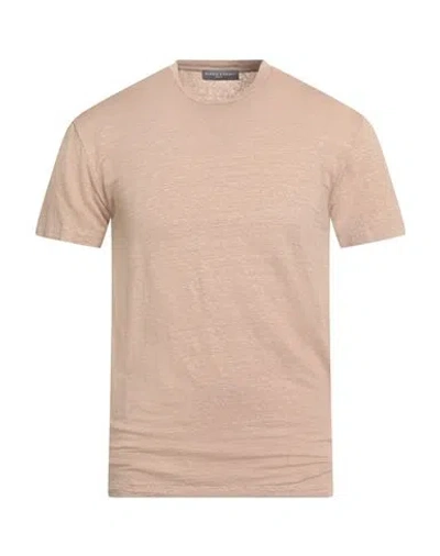 Daniele Fiesoli Man T-shirt Sand Size M Linen, Elastane In Brown