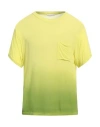 Daniele Fiesoli Man T-shirt Yellow Size L Viscose, Nylon, Cashmere, Elastane In Yellow