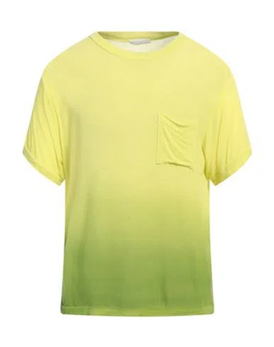 Daniele Fiesoli Man T-shirt Yellow Size L Viscose, Nylon, Cashmere, Elastane