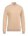 Daniele Fiesoli Man Turtleneck Apricot Size Xxl Merino Wool