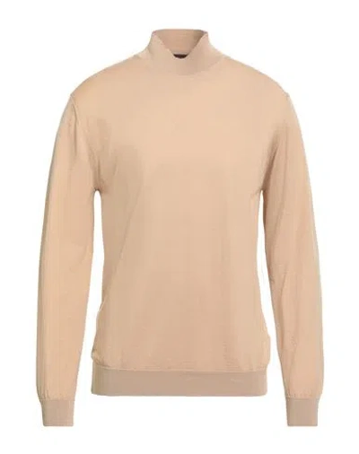 Daniele Fiesoli Man Turtleneck Apricot Size Xxl Merino Wool