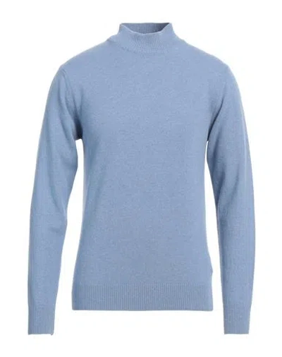 Daniele Fiesoli Man Turtleneck Azure Size M Wool, Cashmere In Blue