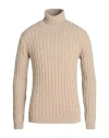 Daniele Fiesoli Man Turtleneck Beige Size L Cashmere