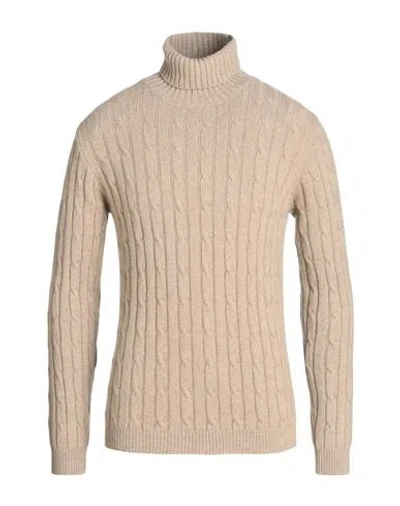 Daniele Fiesoli Man Turtleneck Beige Size L Cashmere In Beige