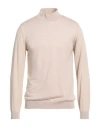 Daniele Fiesoli Man Turtleneck Beige Size L Merino Wool In Pink