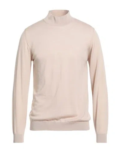 Daniele Fiesoli Man Turtleneck Beige Size L Merino Wool In Pink
