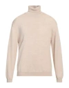 Daniele Fiesoli Man Turtleneck Beige Size L Virgin Wool
