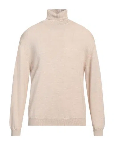 Daniele Fiesoli Man Turtleneck Beige Size L Virgin Wool