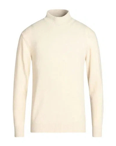 Daniele Fiesoli Man Turtleneck Beige Size L Wool, Cashmere In Beige