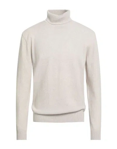 Daniele Fiesoli Man Turtleneck Beige Size Xl Merino Wool In Sand