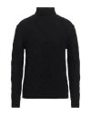 Daniele Fiesoli Man Turtleneck Black Size L Merino Wool