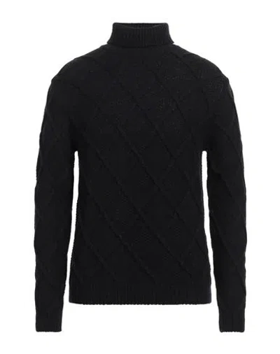 Daniele Fiesoli Man Turtleneck Black Size L Merino Wool